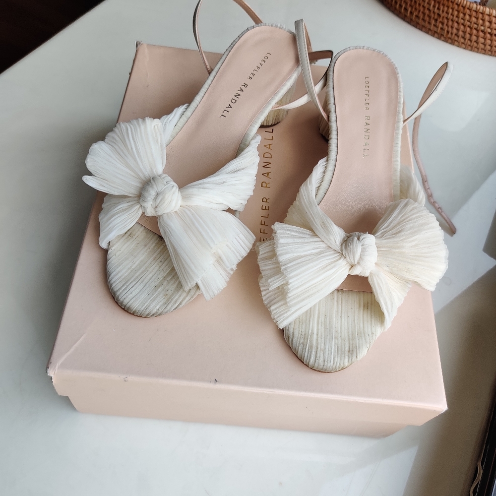 Loeffler Randall Dahlia Heel White/Cream/Ivory | Size 7